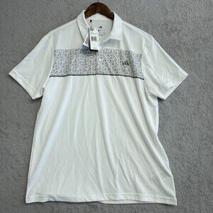 NEW Adidas Men's L White Polo Golf Shirt